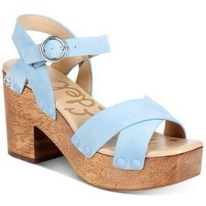 Sam Edelman Light Blue Women's Josefine Platform Wedge Sandals 👠